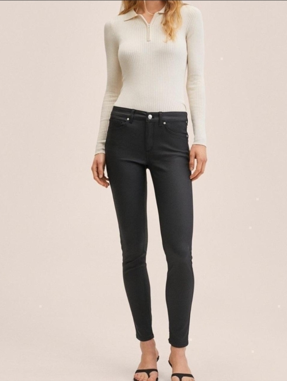 2/$15 Mango Skinny Black Denim Push Up Jeans (6)